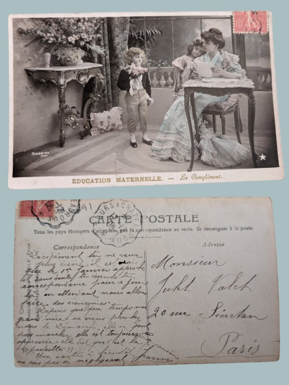 POSTCARD SALE 10/$20 Postmarked 1910 Romantic Real Photo Postcard RPPC
